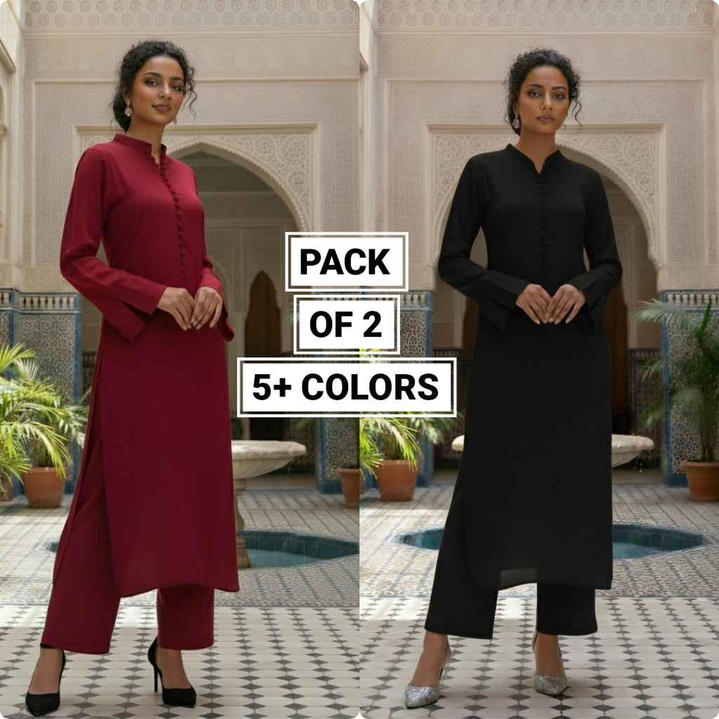 PACK OF 2 SOLIDS Ready To Wear